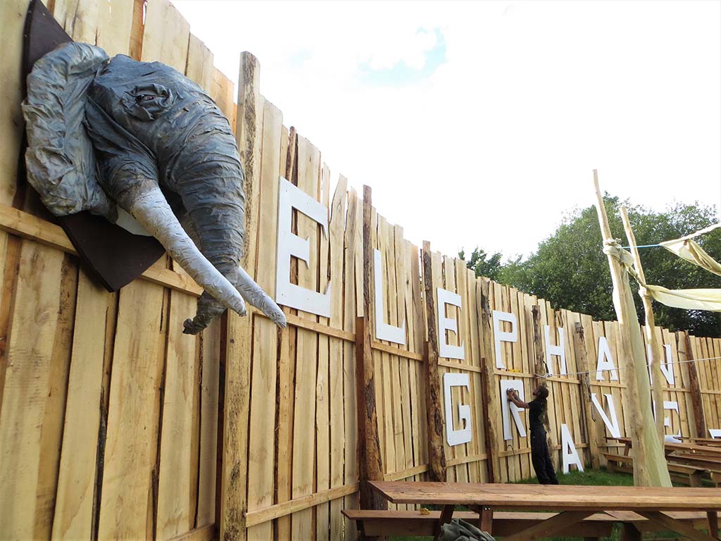 Elephants Grave Stage Sign for Nozstock Festival