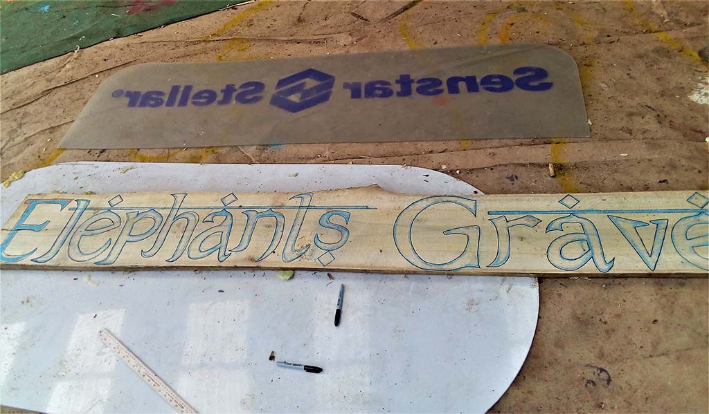 Sign making for Elephants Grave Stage at Nozstock Festival
